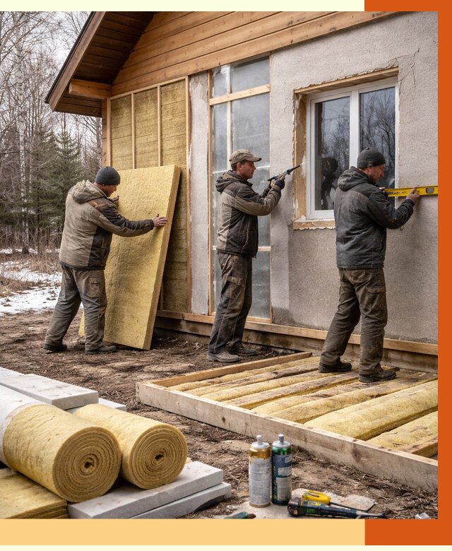 Утепление дачного дома в Лысьве от 4872 руб/м2 — недорого | ТепломастерЛсь