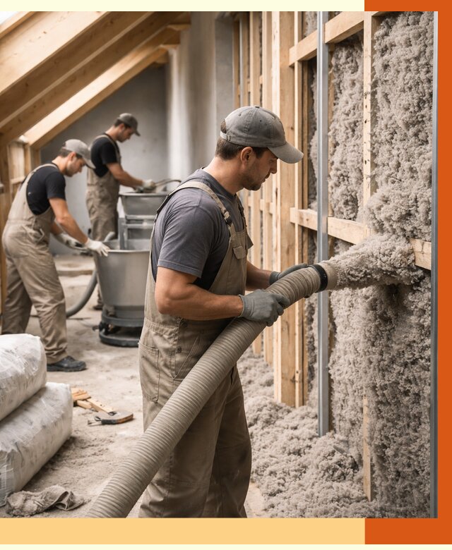 Утепление таунхауса эковатой в Лысьве от 2257 руб./м² — монтаж и задувка | ТепломастерЛсь