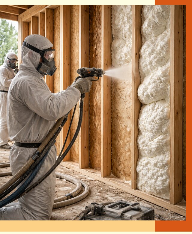 Утепление каркасного дома ППУ в Лысьве от 2872 руб./м2 — работа под ключ | ТепломастерЛсь