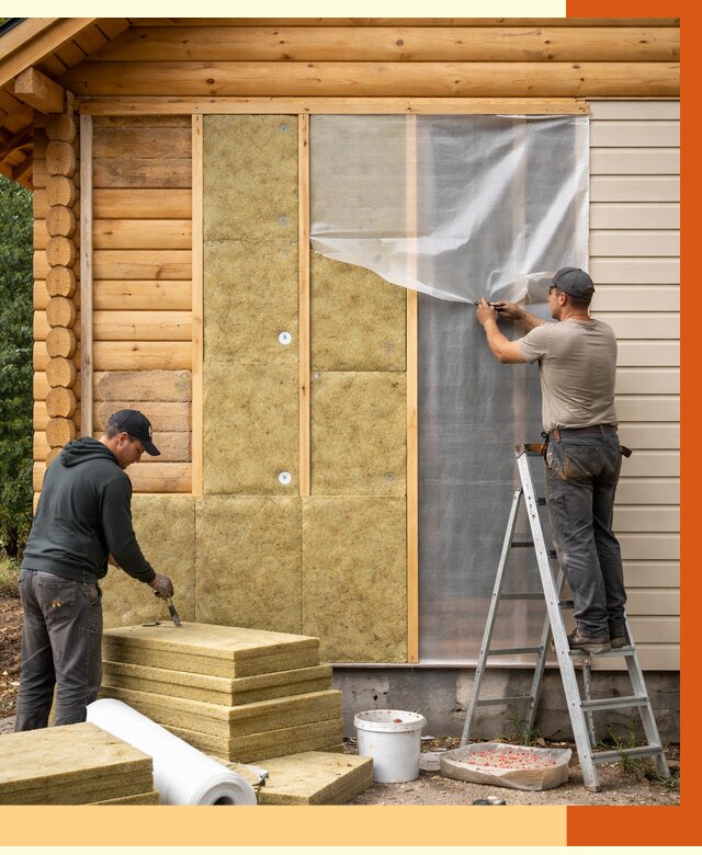 Утепление дома из бруса в Лысьве от 3846 руб./м2 — работы под ключ | ТепломастерЛсь