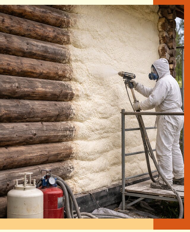 Утепление бревенчатого дома ППУ в Лысьве под ключ от 6411 руб. | ТепломастерЛсь