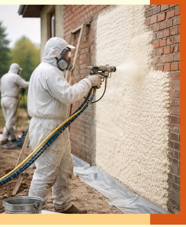 Утепление кирпичного дома ППУ в Лысьве под ключ от 6667 руб. | ТепломастерЛсь