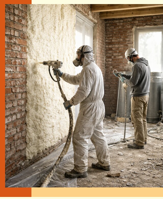 Утепление кирпичного дома пенополиуретаном в Лысьве