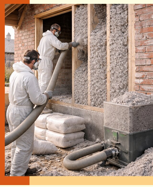 Утепление кирпичного дома эковатой в Лысьве