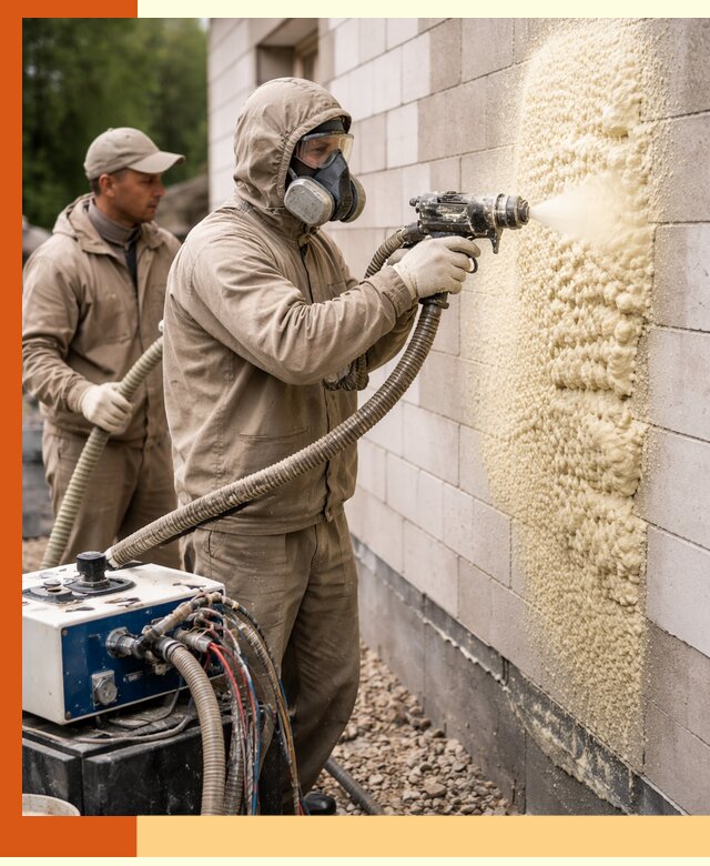 Утепление дома из газобетона ППУ в Лысьве — надежная теплоизоляция