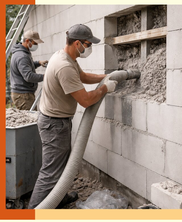 Утепление дома из газобетона эковатой в Лысьве