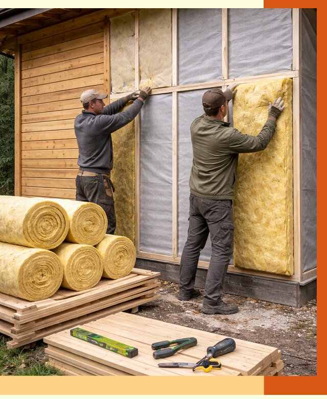 Утепление бани снаружи в Лысьве от 87185 руб. под ключ | ТепломастерЛсь