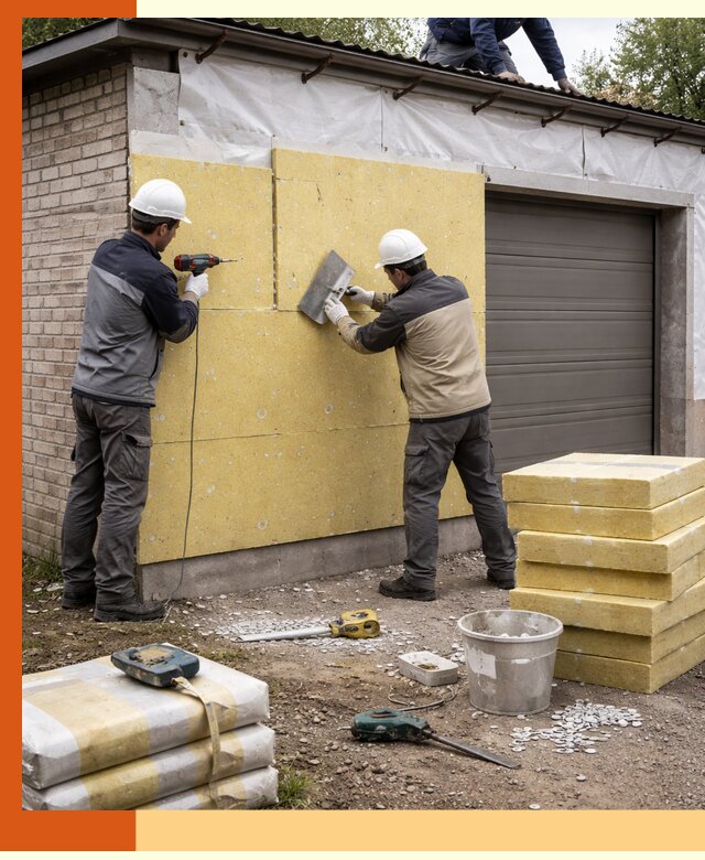 Утепление гаража снаружи в Лысьве качественно и надёжно