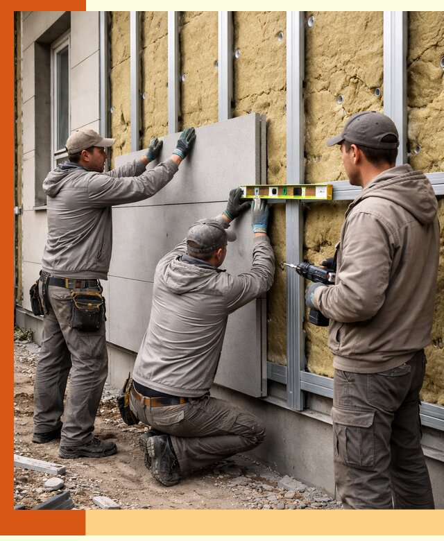 Утепление вентилируемого фасада под ключ в Лысьве