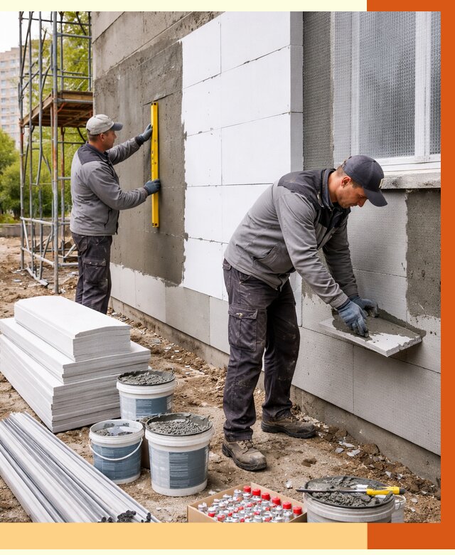 Утепление фасада и стен снаружи в Лысьве от 4308 руб. | ТепломастерЛсь