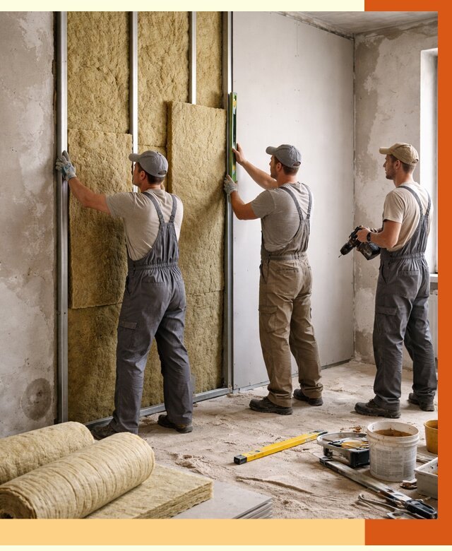 Утепление стен изнутри в Лысьве от 2308 руб/м² под ключ | ТепломастерЛсь