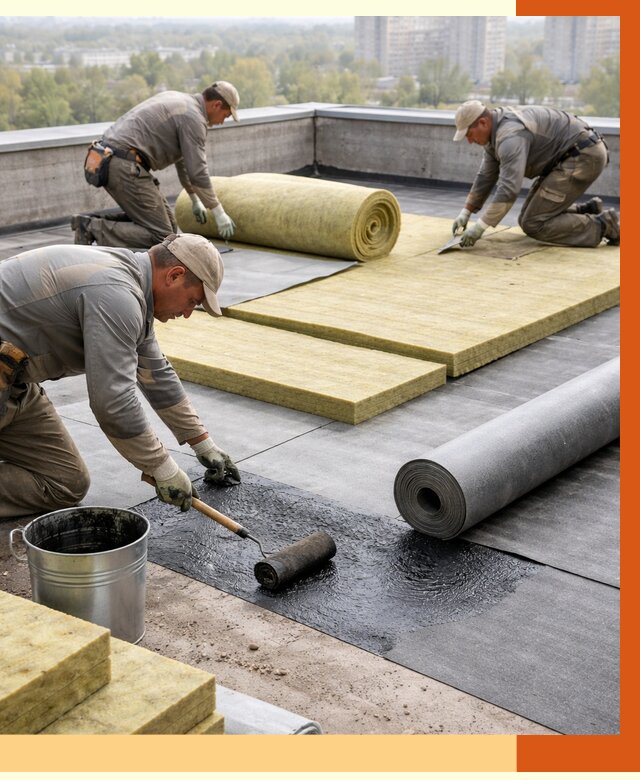 Утепление плоской крыши в Лысьве от 7385 руб./м2 под ключ | ТепломастерЛсь
