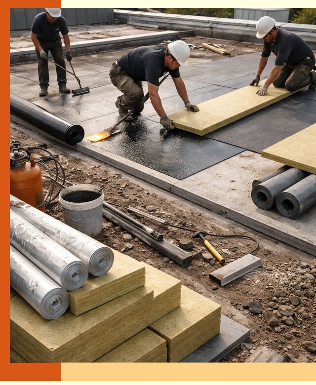 Утепление плоской крыши в Лысьве — надежная теплоизоляция и герметизация