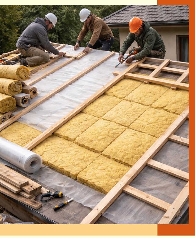 Утепление скатной крыши в Лысьве от 1282 руб./м2 под ключ | ТепломастерЛсь