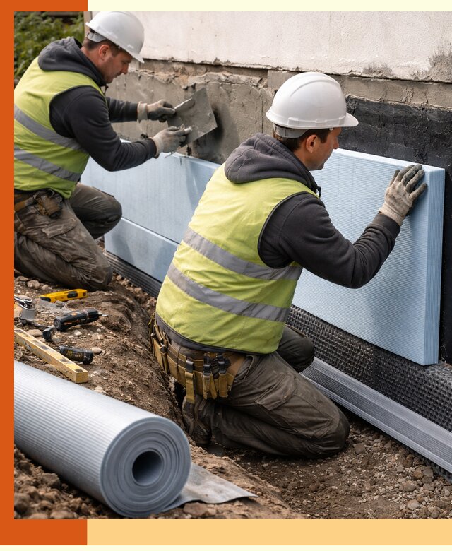 Утепление фундамента снаружи в Лысьве — профессиональная теплоизоляция