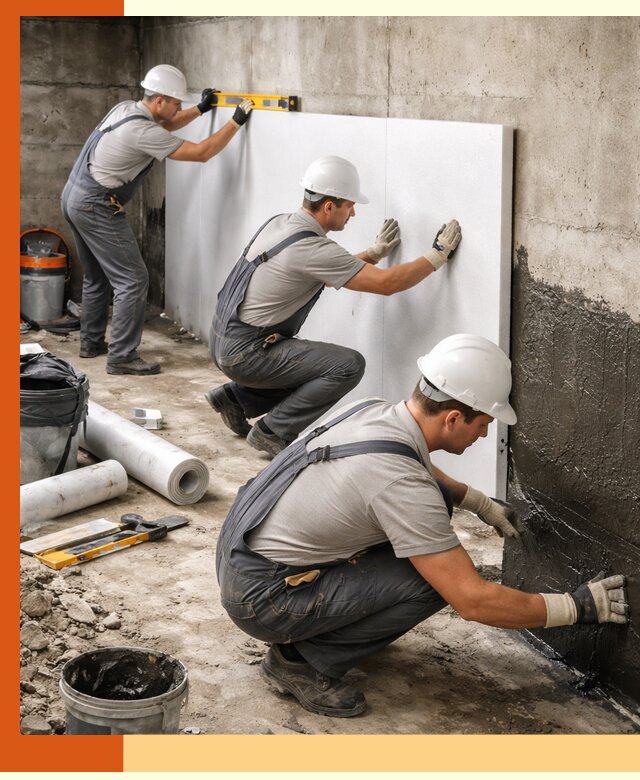 Утепление фундамента изнутри профессионально в Лысьве