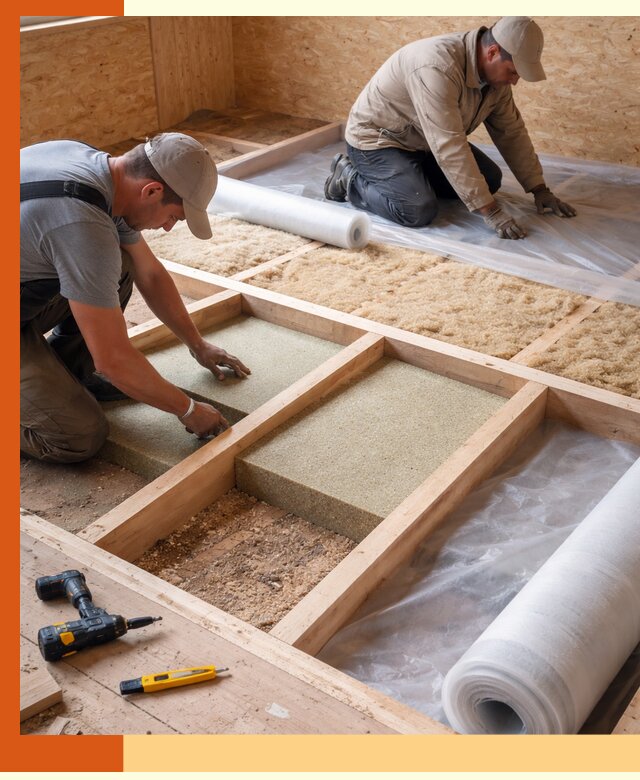 Профессиональное утепление деревянного пола в Лысьве