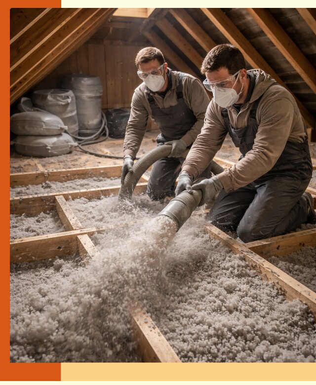 Утепление чердака эковатой в Лысьве — быстро и надёжно