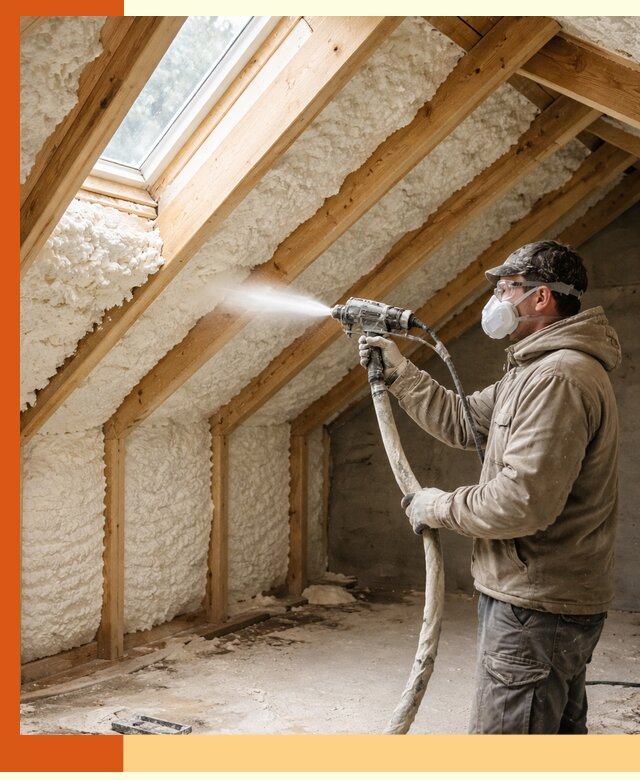 Утепление мансарды ППУ в Лысьве быстро и надежно