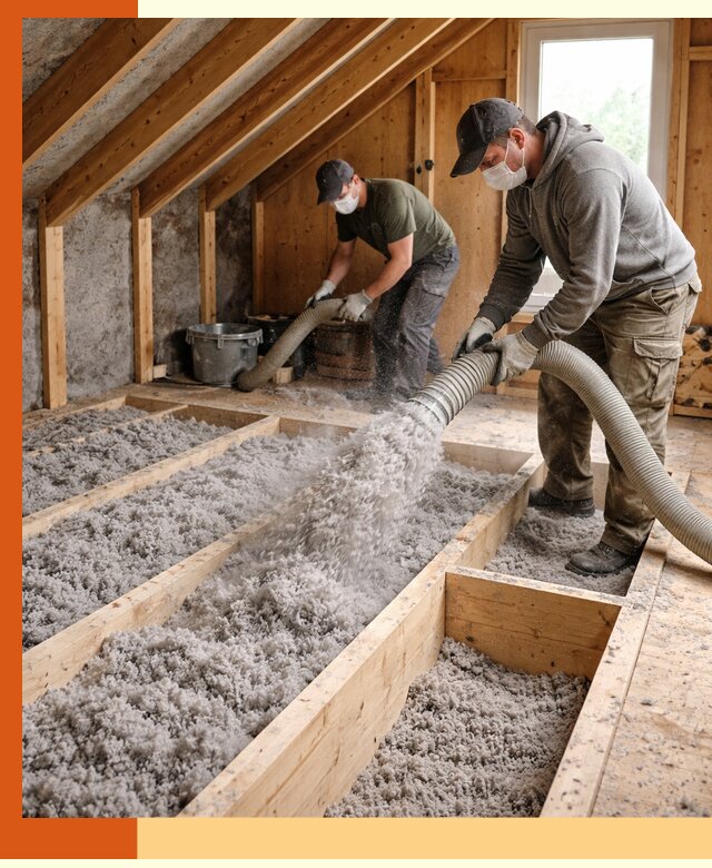 Утепление мансарды эковатой в Лысьве с гарантией качества