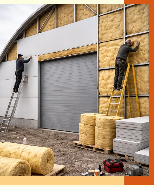 Утепление ангара пенополиуретаном в Лысьве от 7385 руб./м² — комплекс от ТепломастерЛсь