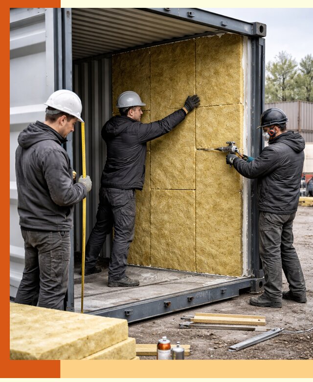 Утепление морского контейнера в Лысьве: надежная теплоизоляция и защита