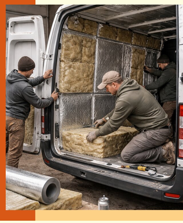 Утепление фургона в Лысьве: профессиональная теплоизоляция и шумоизоляция