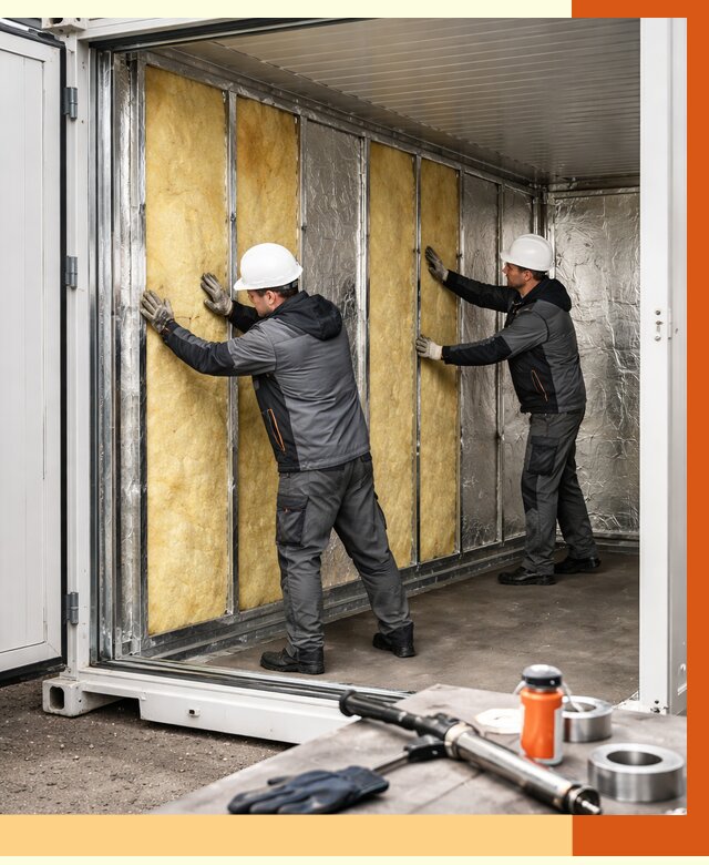 Утепление рефрижераторного контейнера в Лысьве от 46157 руб./м² | ТепломастерЛсь