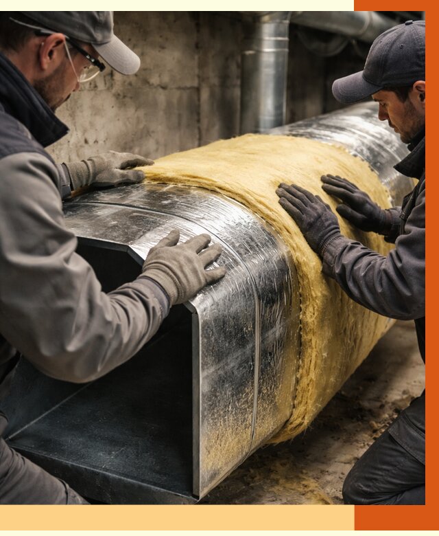 Утепление воздуховодов в Лысьве от 4308 руб. — теплоизоляция вентиляции | ТепломастерЛсь