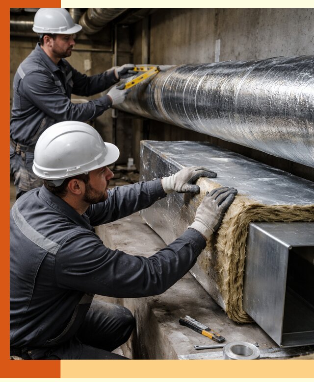 Профессиональное утепление воздуховодов и теплоизоляция в Лысьве