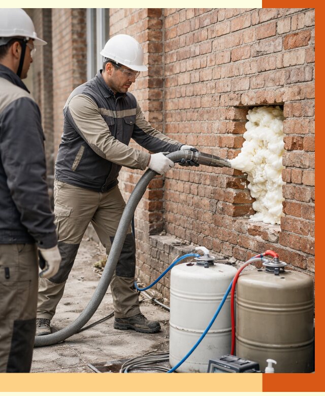 Заливка ППУ в пустоты кирпичной стены в Лысьве от 2821 руб. | ТепломастерЛсь