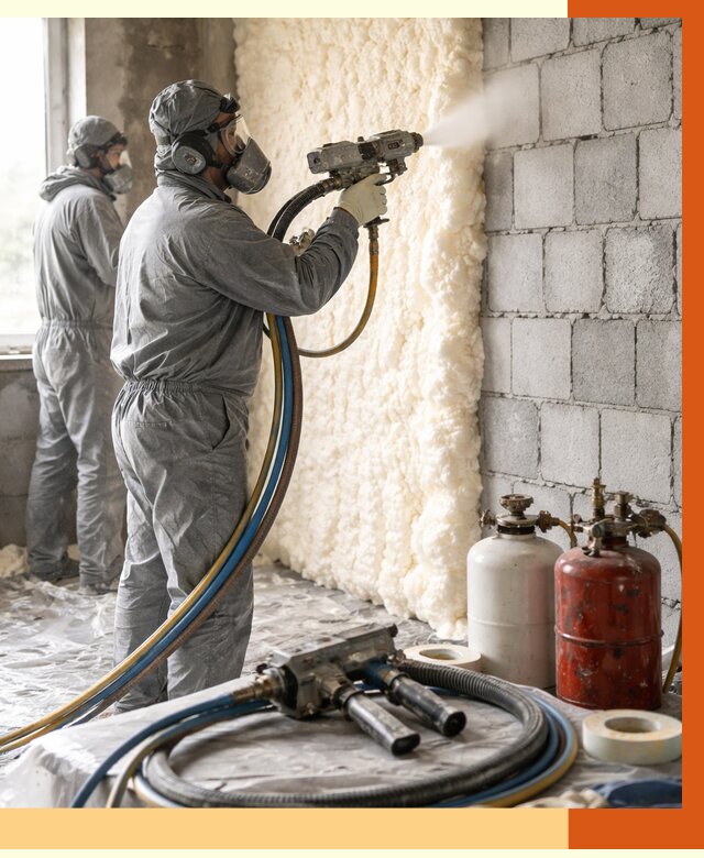 Утепление блочной стены ППУ в Лысьве от 4359 руб./м² — ТепломастерЛсь