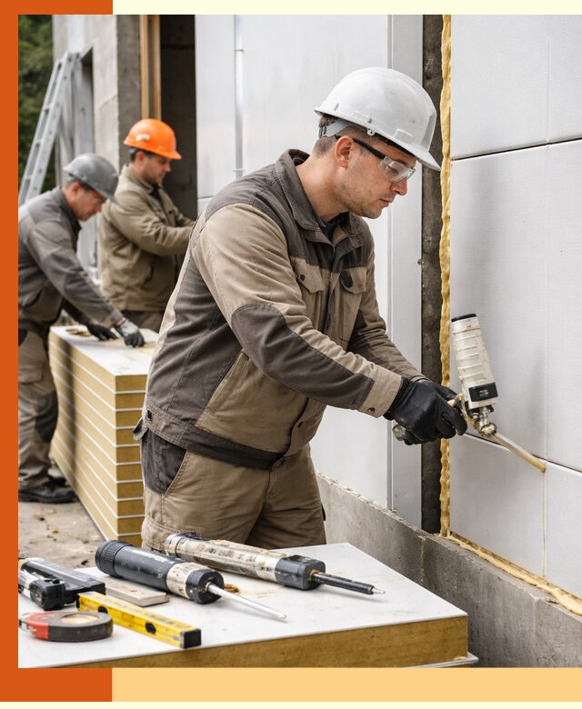 Утепление сэндвич-панелей пенополиуретаном в Лысьве