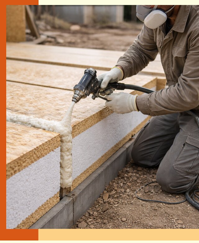 Утепление СИП-панелей пенополиуретаном (ППУ) в Лысьве