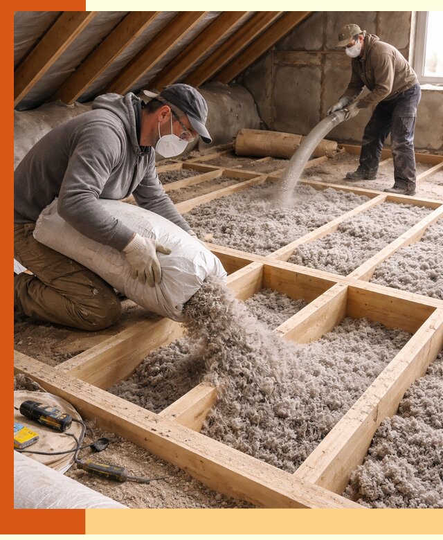 Заполнение полостей чердачного перекрытия в Лысьве качественно и надёжно