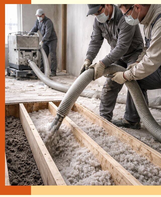 Заполнение полостей межэтажного перекрытия в Лысьве эффективно и герметично