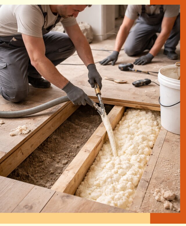 Заполнение пустот пола в Лысьве от 2769 руб. — утепление пустот пола под ключ | ТепломастерЛсь