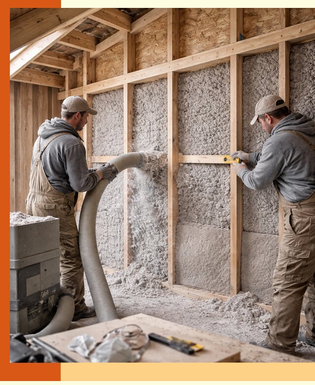 Утепление эковатой стен, потолков и перекрытий в Лысьве