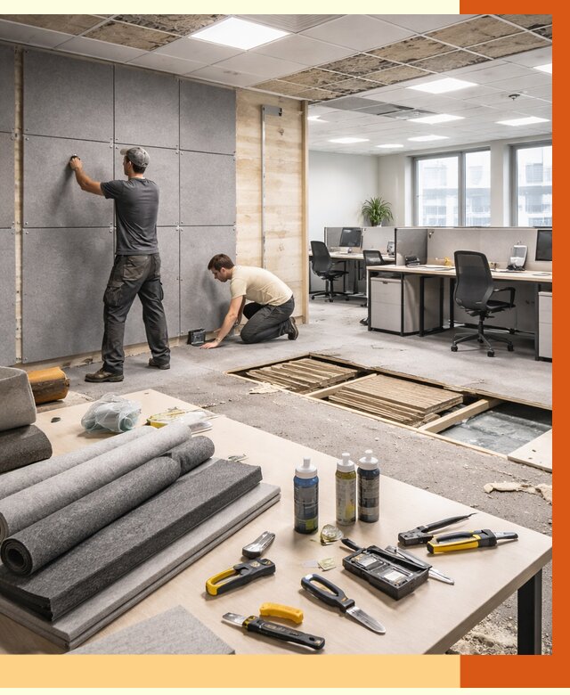 Профессиональная шумоизоляция офиса в Лысьве от 6923 руб. за м2 | ТепломастерЛсь