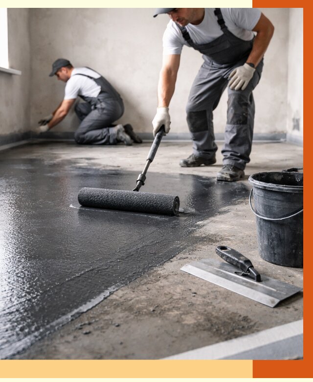 Профессиональная гидроизоляция пола в Лысьве от 8718 руб. под ключ | ТепломастерЛсь