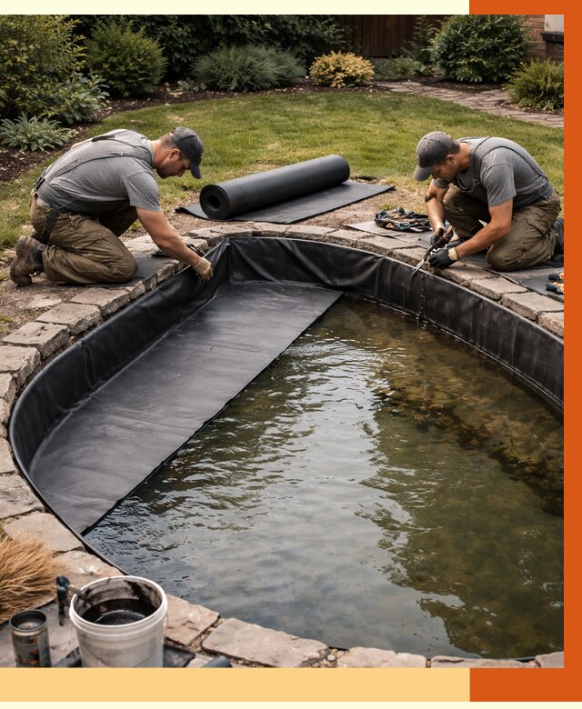 Гидроизоляция пруда в Лысьве от 15386 руб. под ключ | ТепломастерЛсь профессионально