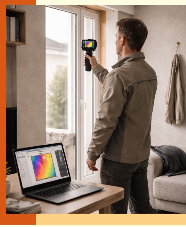 Тепловизионное обследование квартиры в Лысьве для поиска утечек тепла