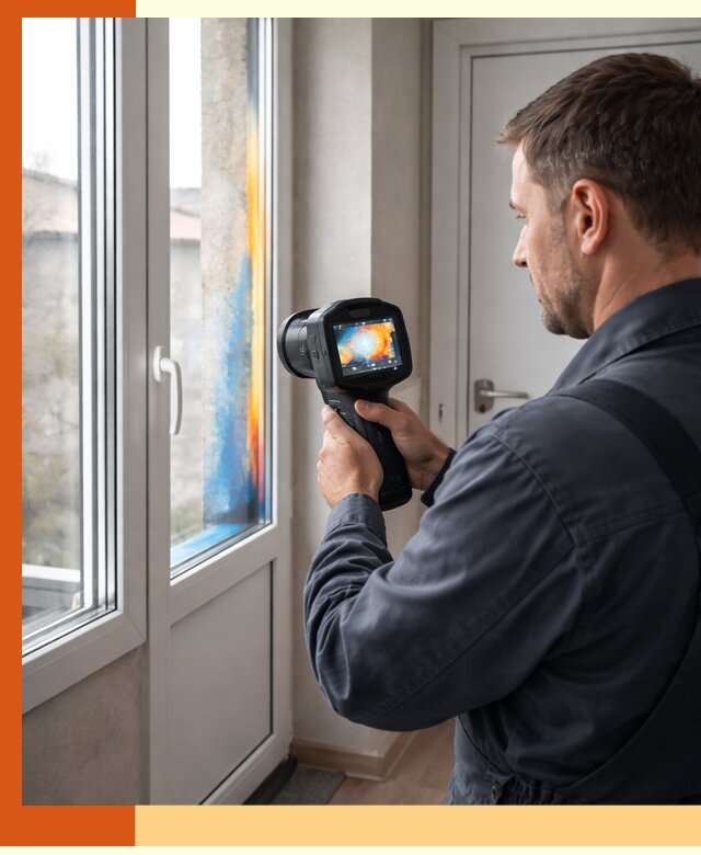 Тепловизионное обследование окон и дверей в Лысьве