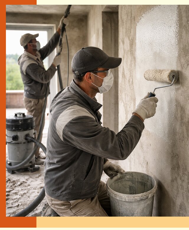 Подготовка поверхности под напыление утеплителя в Лысьве