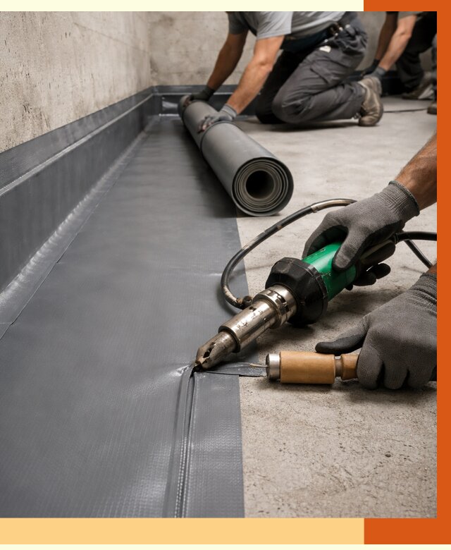 Монтаж гидроизоляционной мембраны в Лысьве от 1021 руб/м2 | ТепломастерЛсь